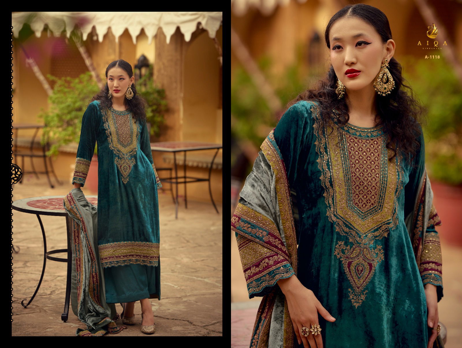 Surkh By Aiqa Winter Wear Fancy Work Velvet Salwar Kameez Wholesale Shop In Surat
